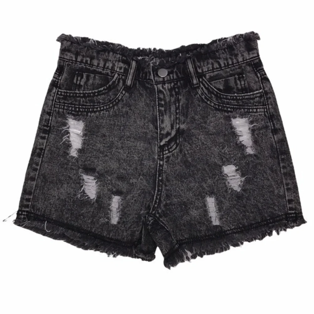 Distressed Fringed Denim Shorts